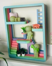 Rainbow Smiski Display House | Glow Shelf for Mystery Figures & Toys
