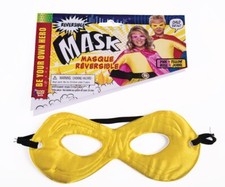 Hero Reversible Eye Mask Superhero Halloween Child Costume Accessory Pink/Yellow