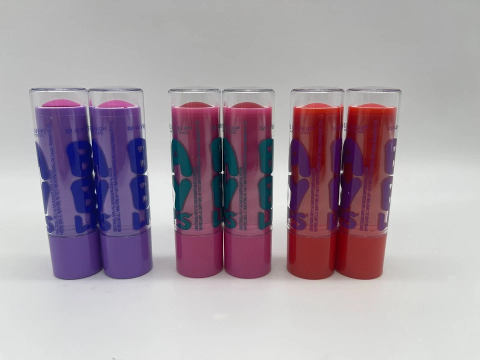 Maybelline Baby Lips Lip Balm WInter Flush Pink Wishes Ruby Star 2 Each LOT OF 6 — 第 2/4 张图片