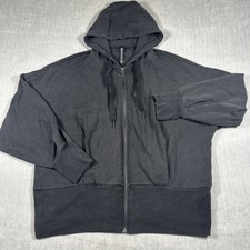 Athleta Balance Full Zip Hoodie Sweatshirt Womens 1X Black Pockets Thumbholes