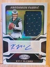 Kyle McCord Freshman Fabric RPA Auto Patch RC /499 Eagles 2025 Panini Certified