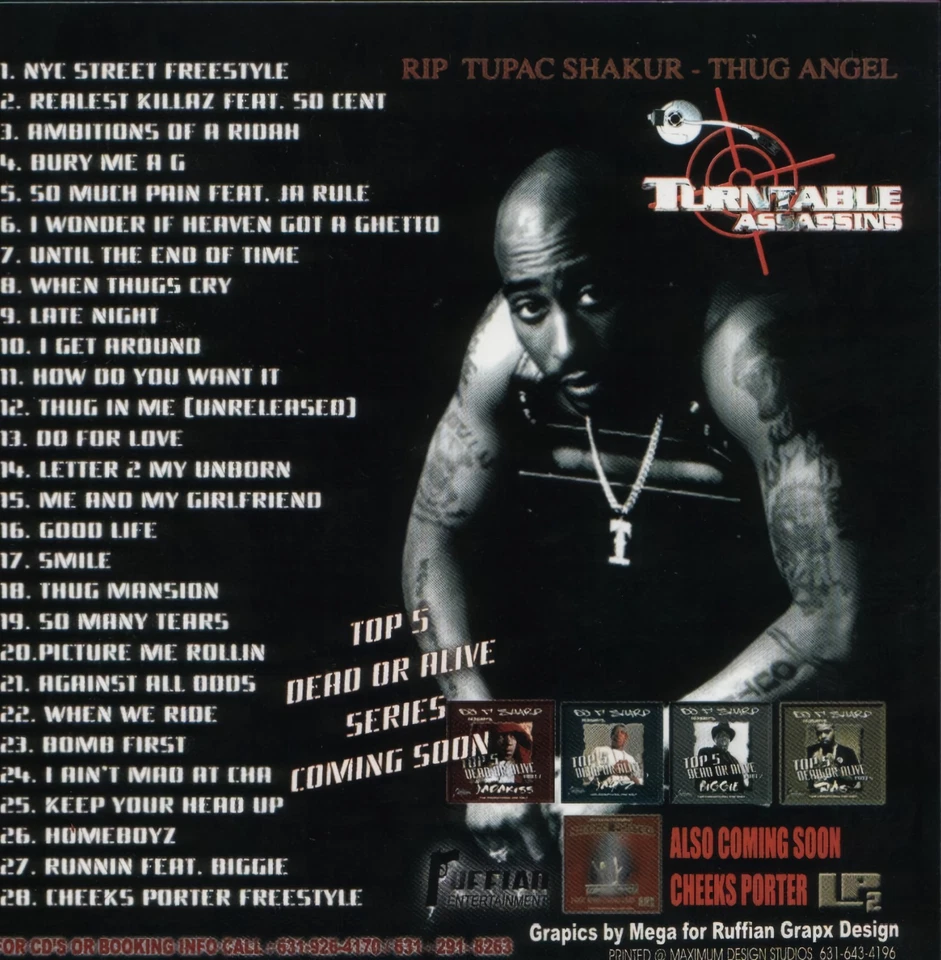 DJ F-SHARP TOP 5 DEAD OR ALIVE PT 5 2 PAC PROMO WEST COAST MIXTAPE MIX CD - Imagem 2 de 2