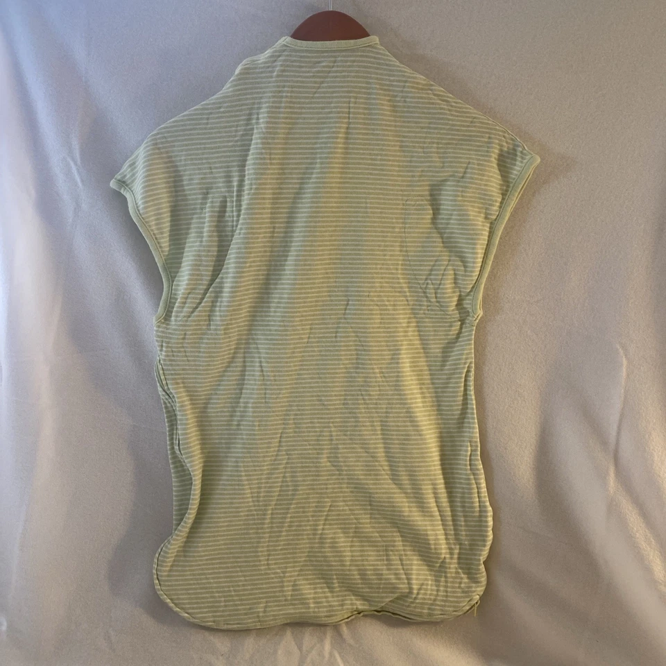 Manta portátil de verano para bebés saco de dormir grande verde blanco rayas 100 % algodón Foto 2 de 4