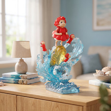 Ponyo Figure 21cm PVC Statue Light Up Anime Collectible Figure Desktop Decor