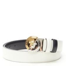 VERSACE Demi Medusa Reversible black white split coin belt 75cm-85cm