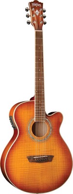 Washburn EA15 Festival Series Mini Jumbo Cutaway Acoustic Electric Guitar. Ic...