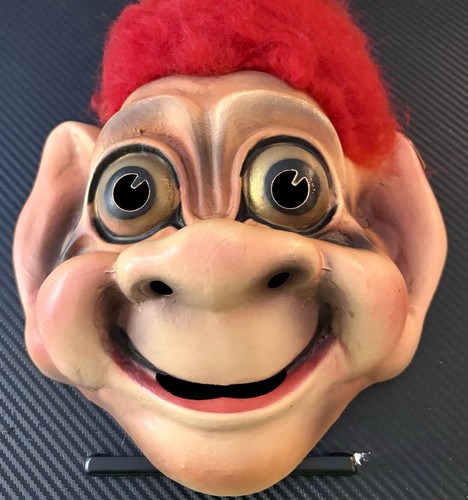 Vintage Troll Halloween Costume Mask Van Dam - Red Hair Made In France No Strap