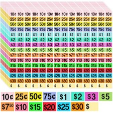5460 Pcs Garage Sale Stickers, 1/2" X 3/4" Yard Sale Price Tags Stickers Rect...