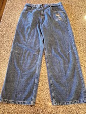 Paco Elite Jeans blue baggy with embroidery 34x31 Vintage Y2K Skateboader Grunge