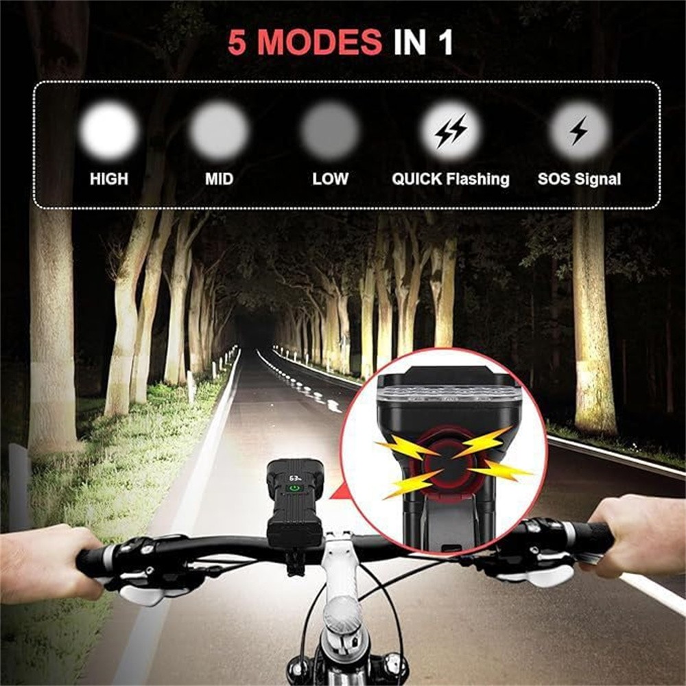 2xRechargeable LED Mountain Bike Lights 90000LM Bicycle Torch Front Lamp+Bracket