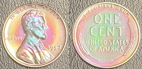 New Listing1957 proof wheat cent with beautiful toning!!!