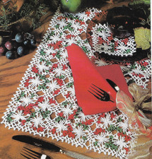 Christmas Place Mat Coaster Set crochet PATTERN INSTRUCTIONS