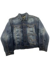 Vintage Rocawear Denim Jacket Faded Jean Embroidered Y2K Streetwear Men s 44 L