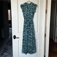 Zimmerman Blue Floral Dress and Matching Slip, Sz 0