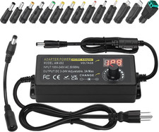 Universal Power Adapter, Adjustable 3V  24V 3A 72W DC Power Supply, 100V-240V A