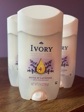 IVORY GENTLE DEODORANT STICK NOTES OF LAVENDER 2.4 OZ SET OF 3 - NEW