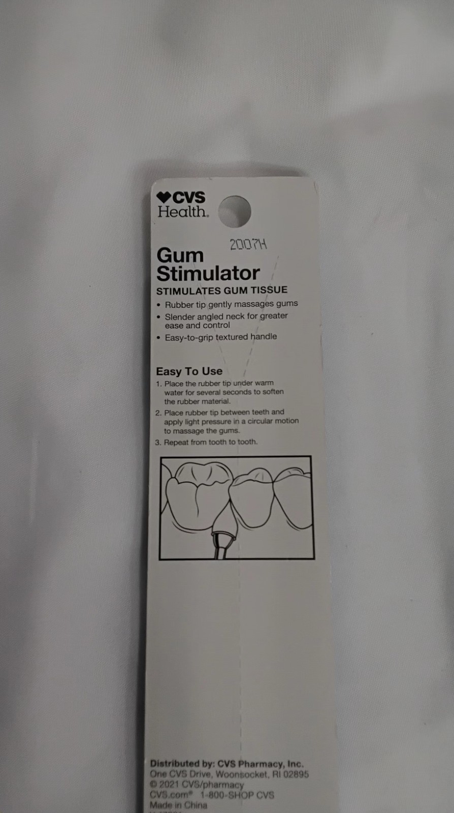 CVS Health Gum Stimulator Stimulates Gum Tissue Removes Debris Gentle Rubber Tip