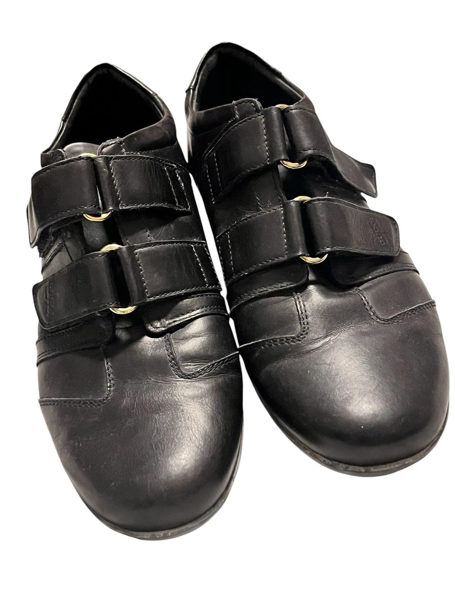 Gucci Ladies Black Leather Hook & Loop Strap Sneakers, Round Toe size 39