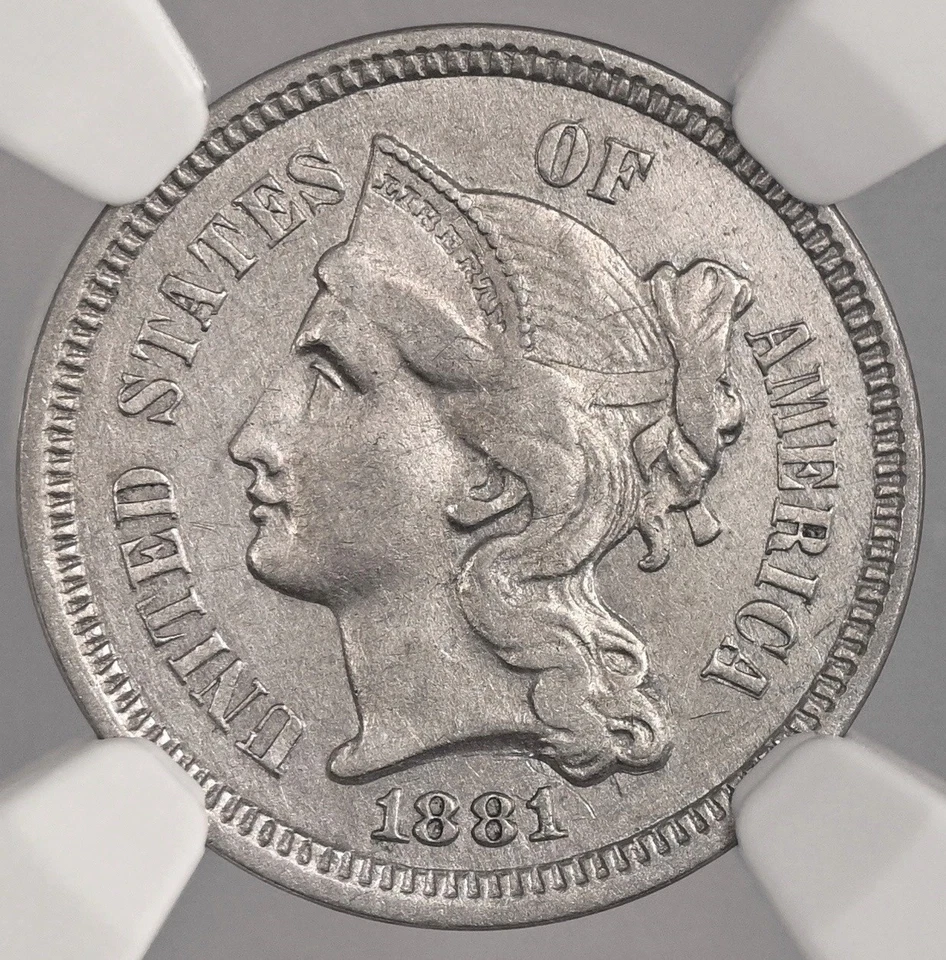 1881 3CN THREE CENT NICKEL NGC XF DETAILS "CLEANED" #8404746-046 - Image 2 of 4