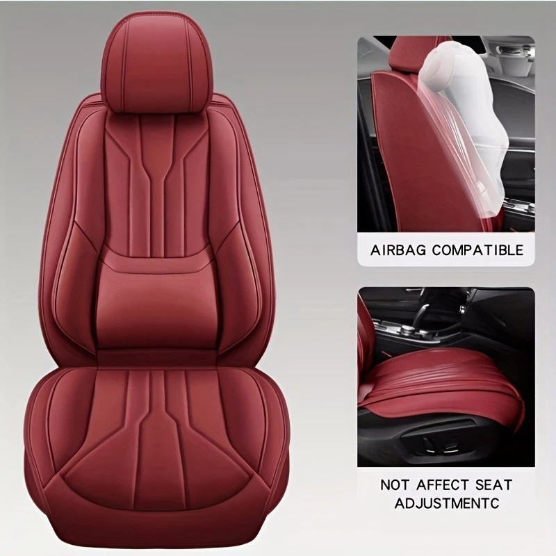 Cubierta de asiento de auto de 5 plazas de cuero sintético, para Dodge Charger Challenger、Durango、Hornet Foto 2 de 4