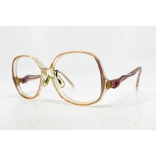Halston Vintage Eyeglass Frames France PLM 140 Pink Tan Oversized 55-15-140