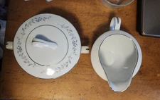 Towne House Fine China Valentine Creamer and Sugar Bowl