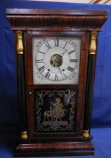 ANTIQUE MANTEL/SHELF CLOCK - SETH THOMAS CORNICE & COLUMN ROSEWOOD 8 DAY T/S