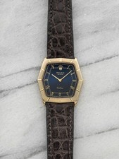 Vintage 1981 Rolex Cellini 4170 18K Yellow Gold Blue Sunburst Dial Manual 31mm