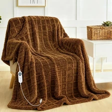 Heated Blanket with 12 Heat Levels and 12-Hour Timer Overheat Protection