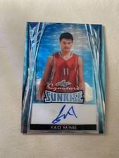 Yao Ming 2025 Leaf Signature Series Sunrise Blue Circles 1/1 SP Auto
