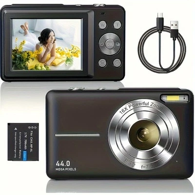 KONPCOIU HD Portable Digital Camera - Auto Focus, 2.4-inch IPS Screen, Best Gift