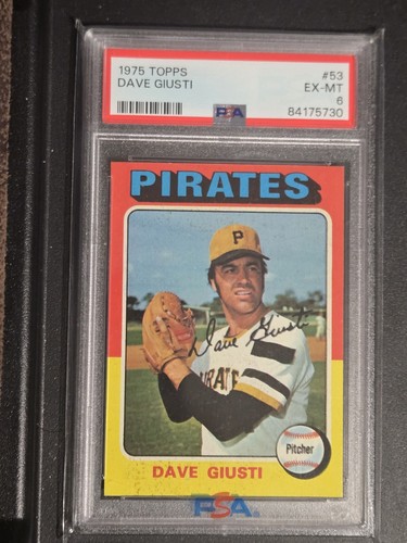 1975 Topps #53 Dave Giusti PSA 6 EX-MT Pirates~(LX) - Afbeelding 1 van 2