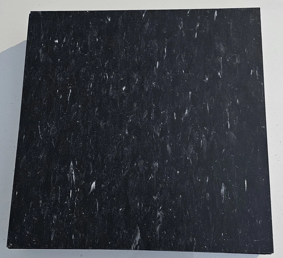 Vintage Flextile Vinyl Composition Floor Tiles 12x12 Black Marbled 1/8" 15 PCS - Image 2 of 4