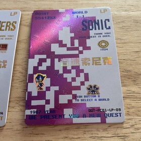 Family Computer Set Of 2 LP Collectible Cards Rescue Rangers And Sonic