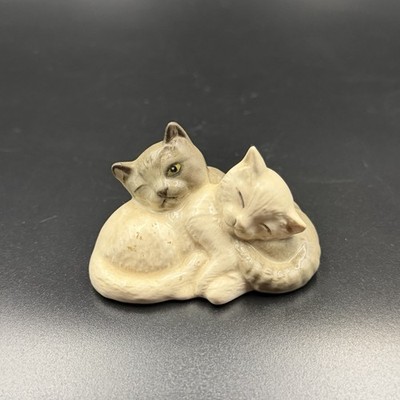 Vintage Royal Doulton Paar schlafende Katzen Kätzchen ''Quiet Please'' Figur RAR