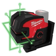 Milwaukee 3624-20 M12 12V Cordless Green Cross Line & 4-Points Laser