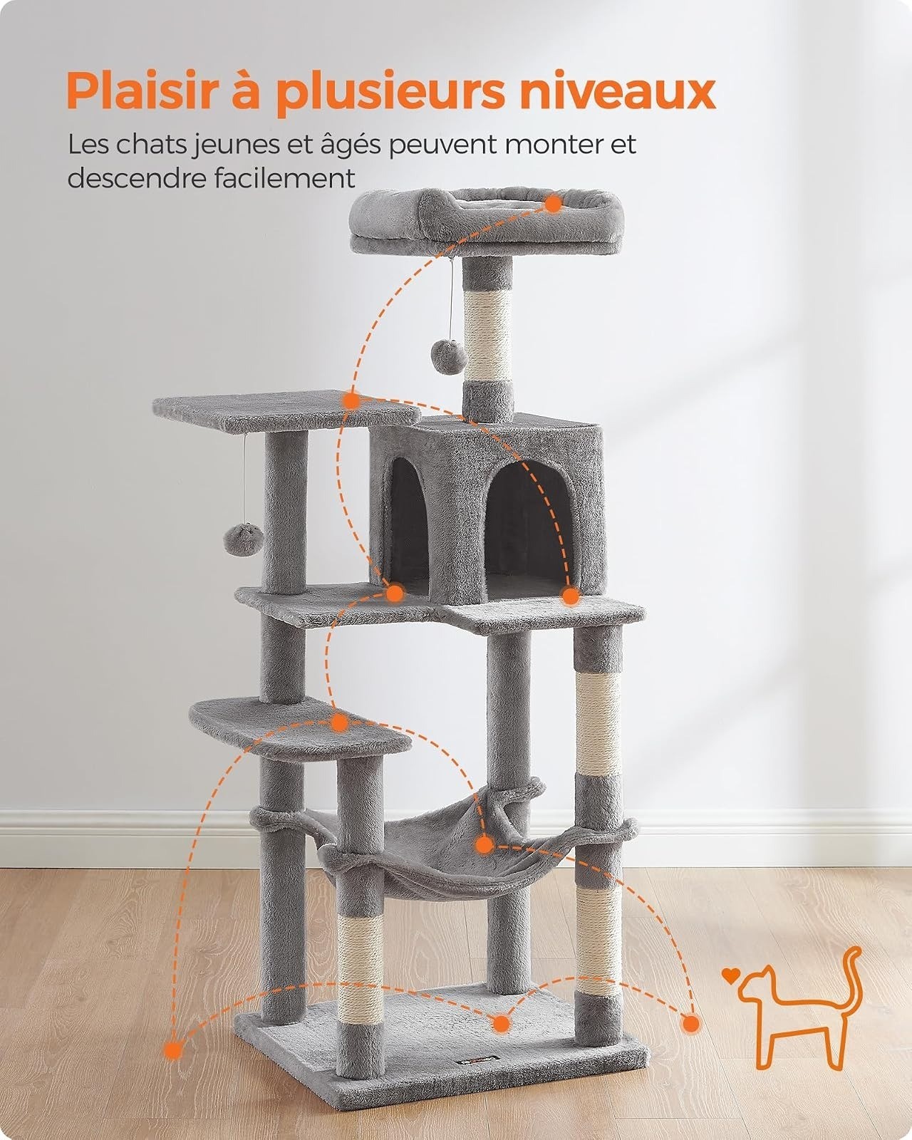 arbres chat griffoirs – vue détaillée