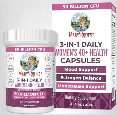 EXP:02/28 Mary Ruth's 3-In-1 Daily Women's 40+ Health 50 Billion CFU 30 Capsules