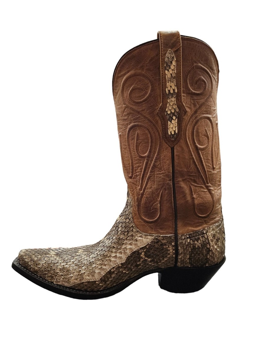 MEN'S BLACK JACK WESTERN RATTLESNAKE EXOTIC BOOTS WNT618-54