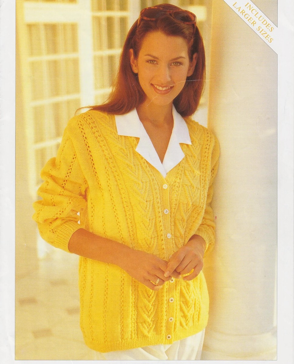 womens ladies cardigan and waistcoat ply knit knitting pattern