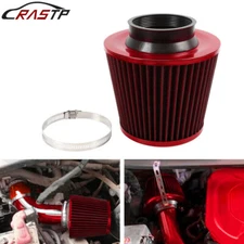 3" 76mm High Flow Inlet Cold Air Intake Cone Replacement Dry Air Filter Red