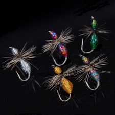 10 pezzi mosche pesca a mosca ninfe trota secca esca umida ami basso 8# 12#
