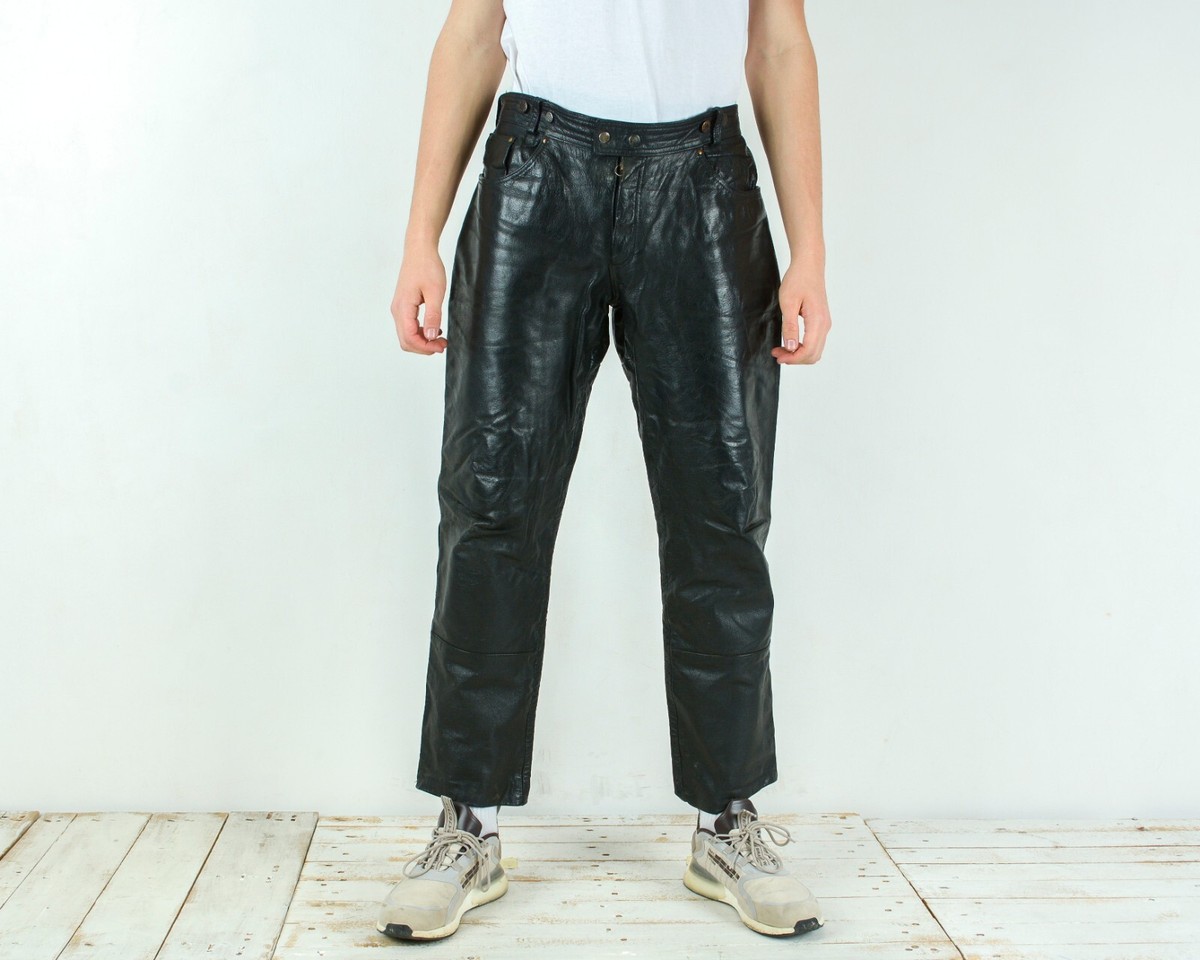 Louis Mens W38 L30 Moto Leather Pants Trousers Biker Grunge Louis Mens W38 L30 Moto Leather Pants Trousers Biker Grunge