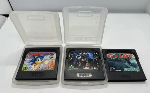 3 Sega Game Gear Games Sonic Batman Returns & G-Loc 2 SEGA Cases Untested