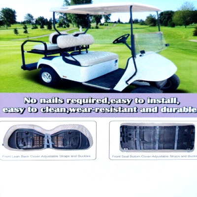NOKINS Golf Cart Diamond Seat Covers Kit, Off-White