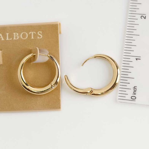 25mm Talbots Minimalist Bold Hoop Earrings Chic Women Versatile Everyday Jewelry - Picture 4 of 4