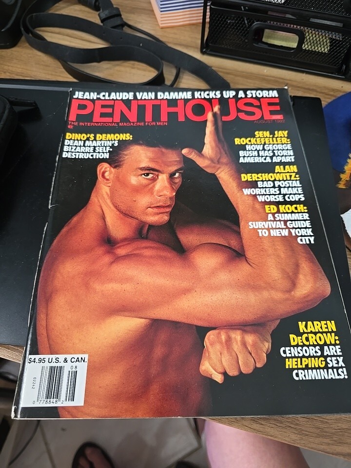 PENTHOUSE Magazine, AUGUST 1992, JEAN-CLAUDE VAN DAMME COVER