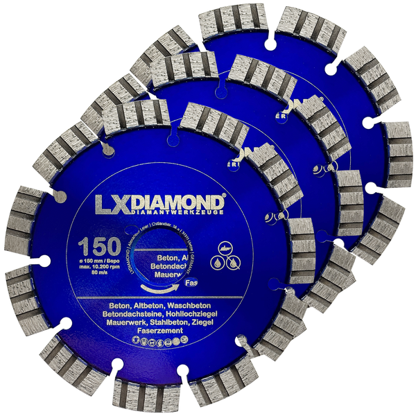 Lxdiamond 3X Diamant-Trennscheibe 150Mm Beton Pass FüR Bepo Ffs 150 151 Premium-image