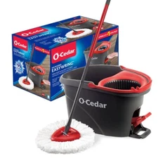 Spin Mop & Bucket System Foot-activated Pedal with Built-in Bucket Wringer Clean