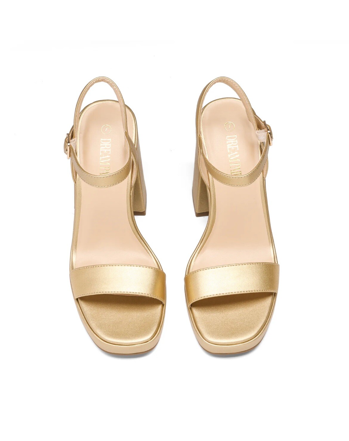 DREAM PAIRS Women Chunky Block High Heels Ankle Strap Wedding Party Heel Sz 7